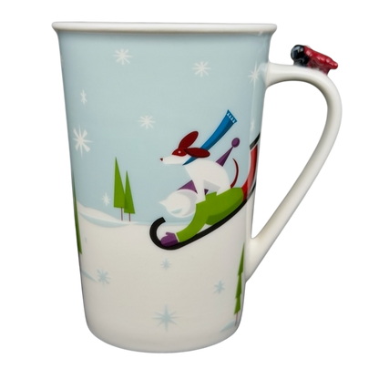 Children Ice Skating And Boy With Dog Sledding Airplane On Handle 8oz Mug 2011 Starbucks