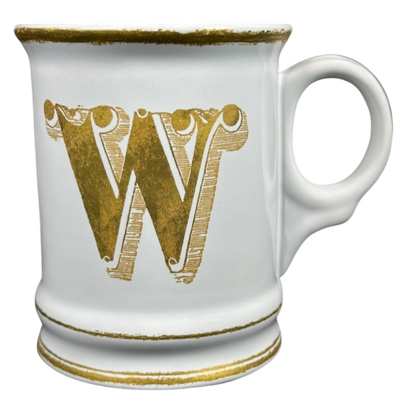 Letter "W" Gold Writing Monogram Initial Mug Williams Sonoma