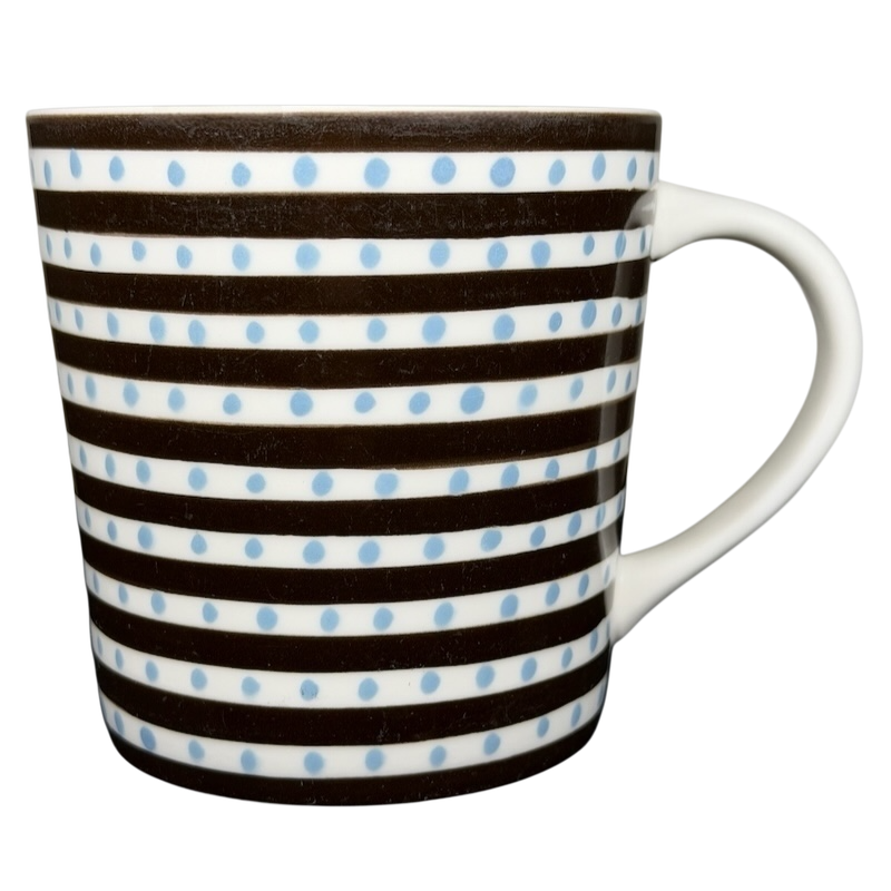 Blue Polka Dots & Stripes Mug 2004 Starbucks