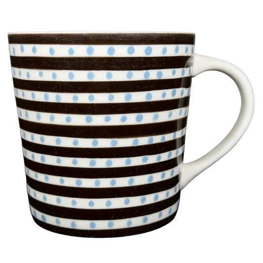 Blue Polka Dots & Stripes Mug 2004 Starbucks