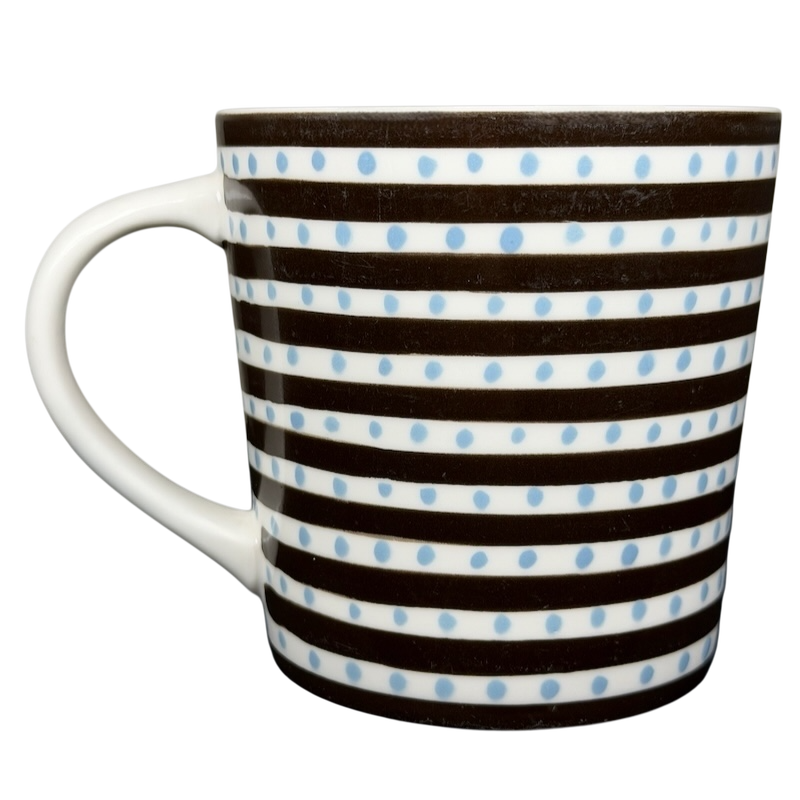 Blue Polka Dots & Stripes Mug 2004 Starbucks