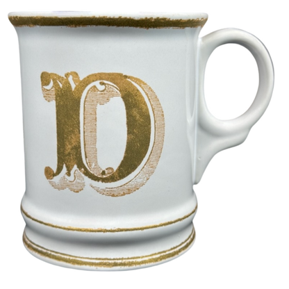Letter "D" Gold Writing Monogram Initial Mug Williams Sonoma