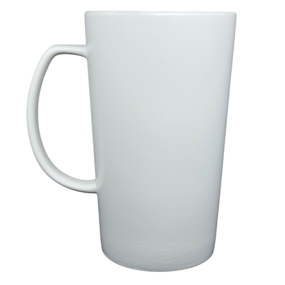 Starbucks Etched Siren vintage Mug in white ceramic with a tall design and sturdy handle