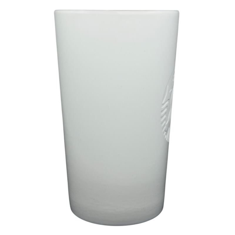 Starbucks Etched Siren vintage Mug in a sleek white design with a textured surface