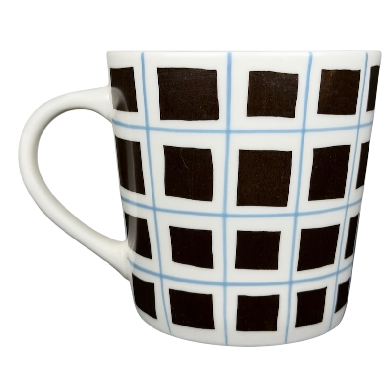 Black Squares In Blue Grid Mug 2004 Starbucks