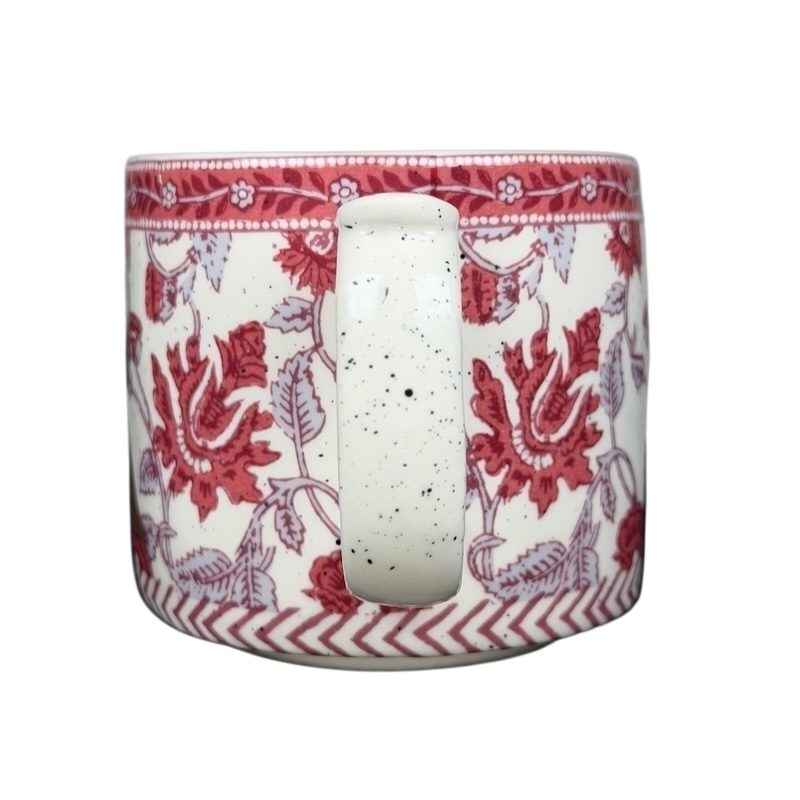 Blockprint Letter "R" Monogram Initial Floral Mug Anthropologie