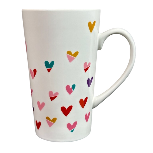 Colorful Hearts Tall White 14oz Mug Without Lid Starbucks