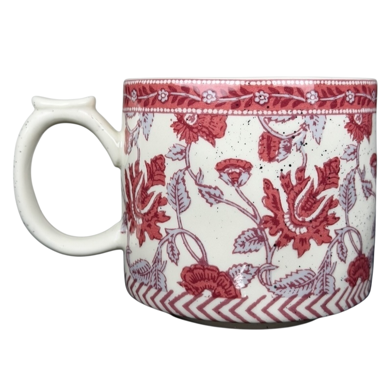 Blockprint Letter "R" Monogram Initial Floral Mug Anthropologie