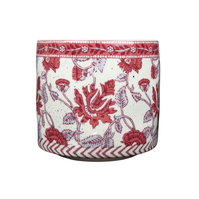 Blockprint Letter "R" Monogram Initial Floral Mug Anthropologie