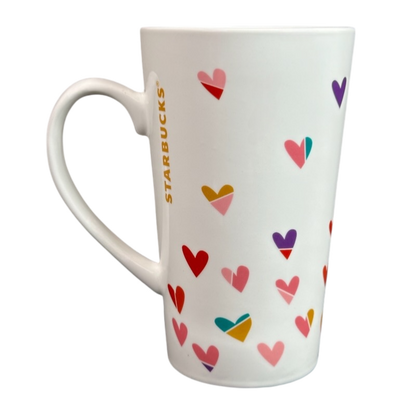 Colorful Hearts Tall White 14oz Mug Without Lid Starbucks