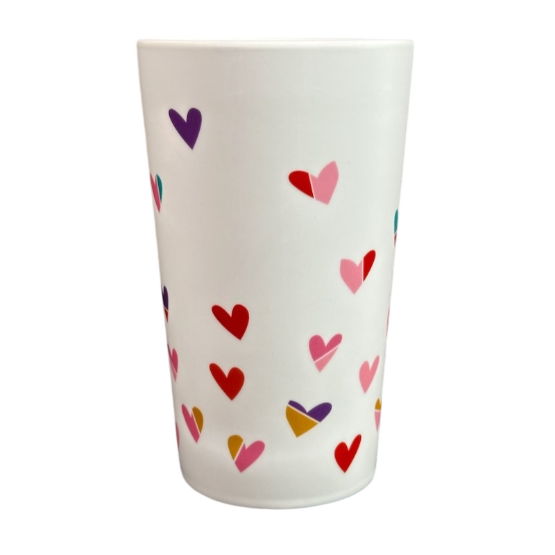 Colorful Hearts Tall White 14oz Mug Without Lid Starbucks