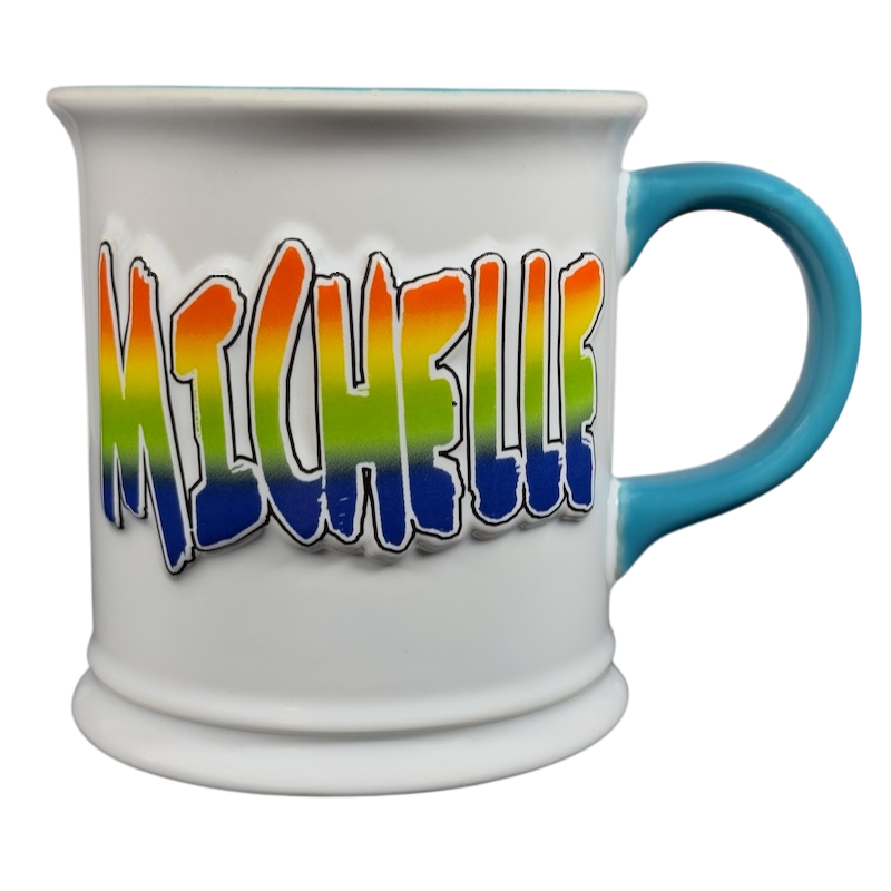 MICHELLE 3D Embossed Rainbow Name Mug