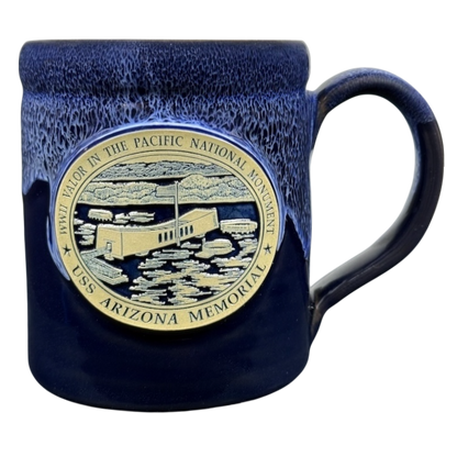 USS Arizona Memorial 2016 Dark Blue Mug Deneen Pottery