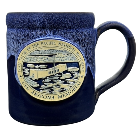 USS Arizona Memorial 2016 Dark Blue Mug Deneen Pottery
