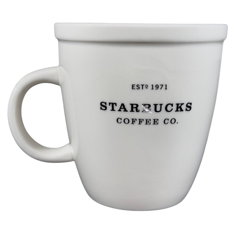 ESTD 1971 Starbucks Coffee Co Barista Abbey Large White With Black Lettering 2007 Mug