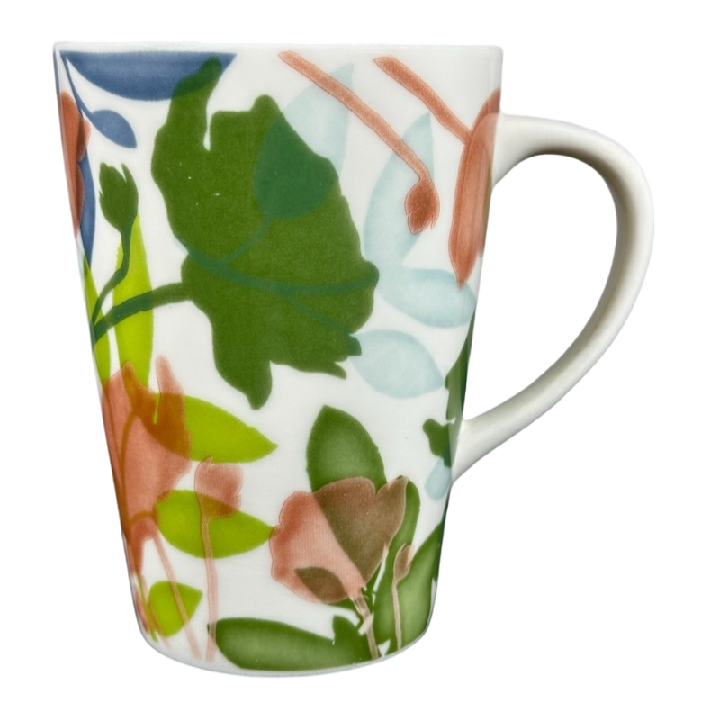 Floral 14oz Tall Mug Blue Interior 2009 Starbucks