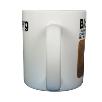 Bloomberg heat changing vintage mug showcasing a sleek white design with a handle