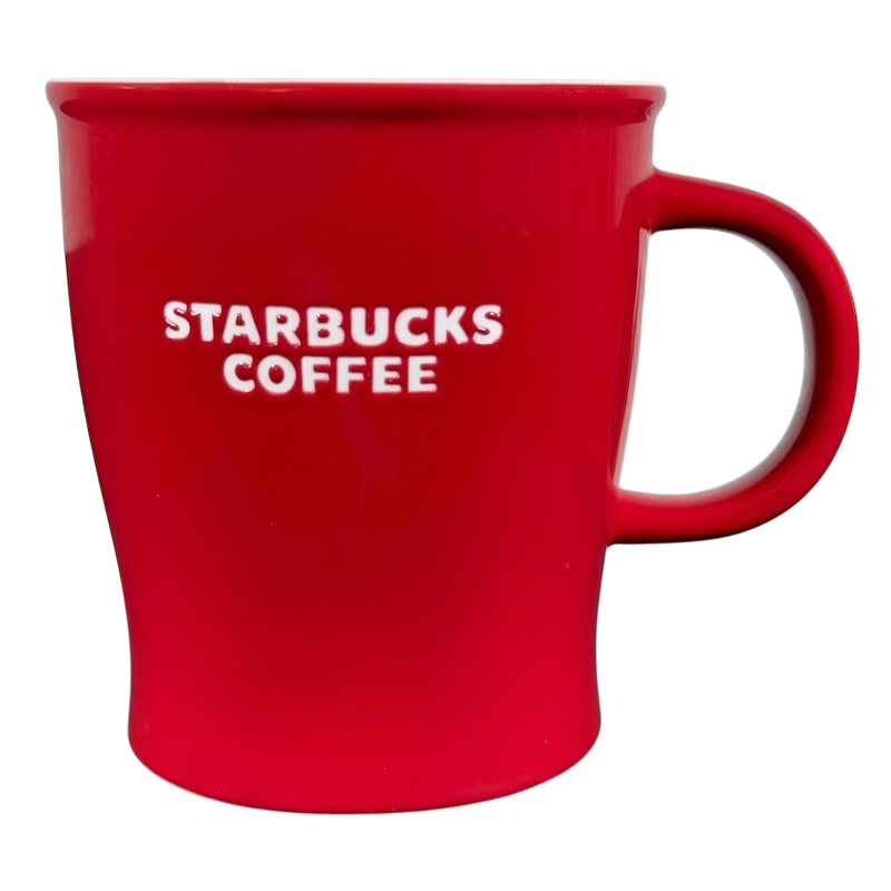 Etched White Lettering Red 14oz Mug 2008 Starbucks