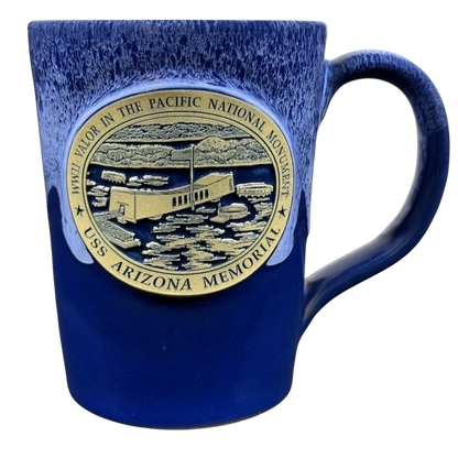 USS Arizona Memorial 2016 Blue Mug Deneen Pottery