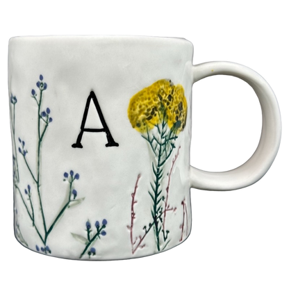 Dagny Hand Painted Letter "A" Monogram Initial Botanical Mug Anthropologie