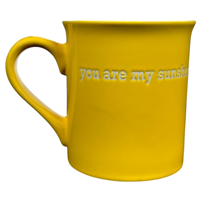 You Are My Sunshine Etched Yellow Mug With White Interior