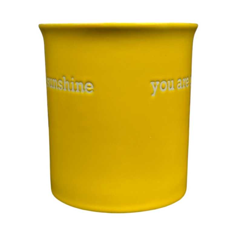 You Are My Sunshine Etched Yellow Mug With White Interior