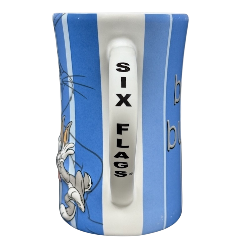 Bugs Bunny Looney Tunes 3D Embossed Six Flags Mug Warner Brothers