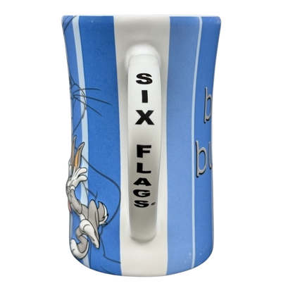 Bugs Bunny Looney Tunes 3D Embossed Six Flags Mug Warner Brothers