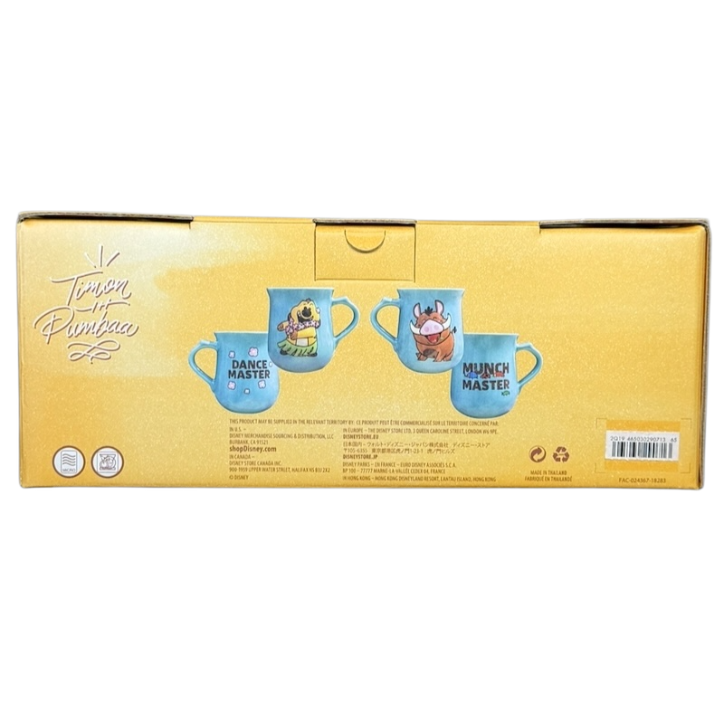 The Lion King Timon & Pumbaa “Munch Master” & “Dance Master” Duo Mug Set  Disney