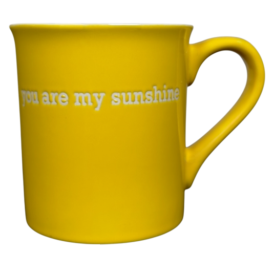 You Are My Sunshine Etched Yellow Mug With White Interior