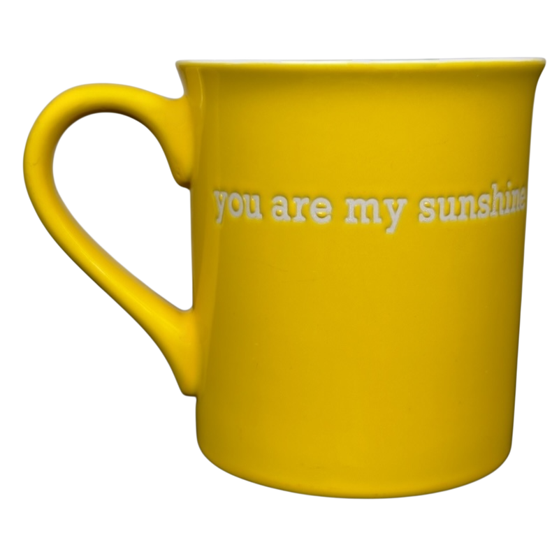 You Are My Sunshine Etched Yellow Mug With White Interior