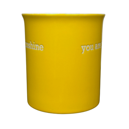 You Are My Sunshine Etched Yellow Mug With White Interior