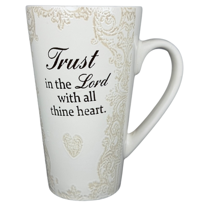 Trust In The Lord With All Thine Heart Etched Lace Pattern Tall Mug Spectrum Designz