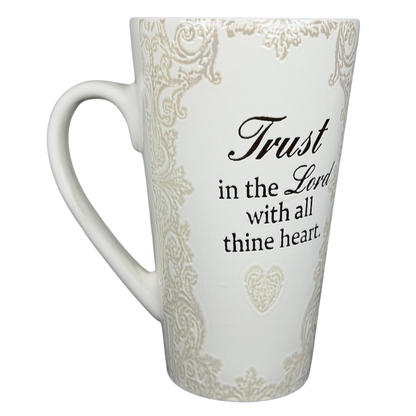 Trust In The Lord With All Thine Heart Etched Lace Pattern Tall Mug Spectrum Designz
