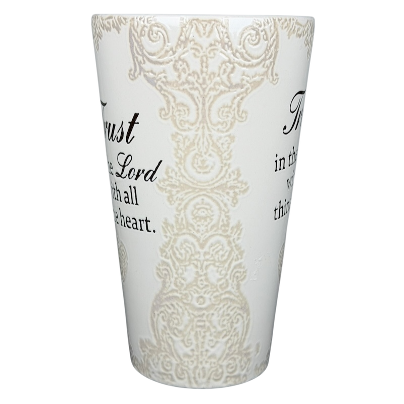 Trust In The Lord With All Thine Heart Etched Lace Pattern Tall Mug Spectrum Designz