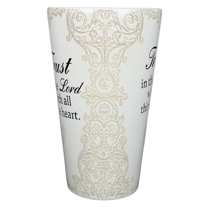 Trust In The Lord With All Thine Heart Etched Lace Pattern Tall Mug Spectrum Designz