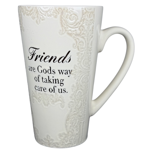 Friends Are Gods Way Of Taking Care Of Us Etched Lace Pattern Tall Mug Spectrum Designz