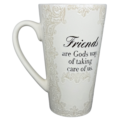 Friends Are Gods Way Of Taking Care Of Us Etched Lace Pattern Tall Mug Spectrum Designz
