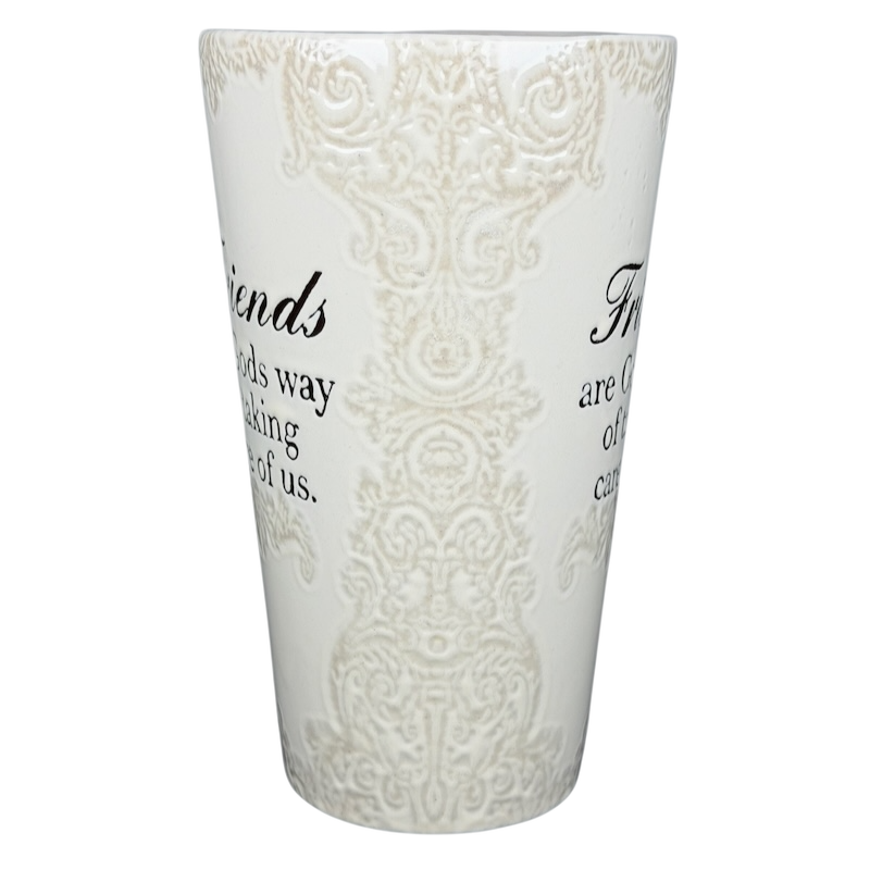 Friends Are Gods Way Of Taking Care Of Us Etched Lace Pattern Tall Mug Spectrum Designz
