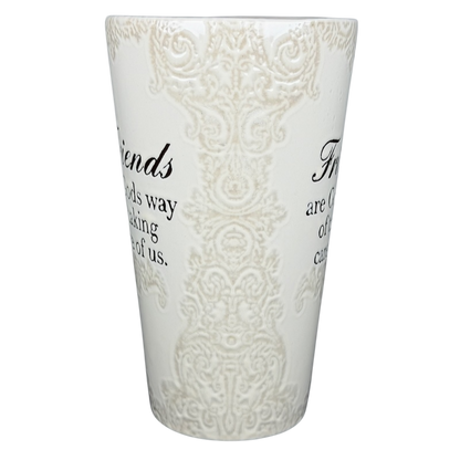Friends Are Gods Way Of Taking Care Of Us Etched Lace Pattern Tall Mug Spectrum Designz
