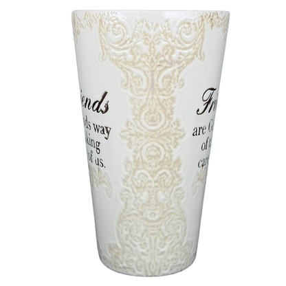 Friends Are Gods Way Of Taking Care Of Us Etched Lace Pattern Tall Mug Spectrum Designz