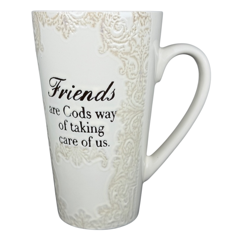 Friends Are Gods Way Of Taking Care Of Us Etched Lace Pattern Tall Mug Spectrum Designz