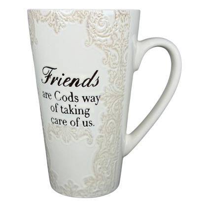 Friends Are Gods Way Of Taking Care Of Us Etched Lace Pattern Tall Mug Spectrum Designz