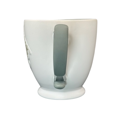 Celine Dion Embossed Fancy Gray Heart Pedestal Mug