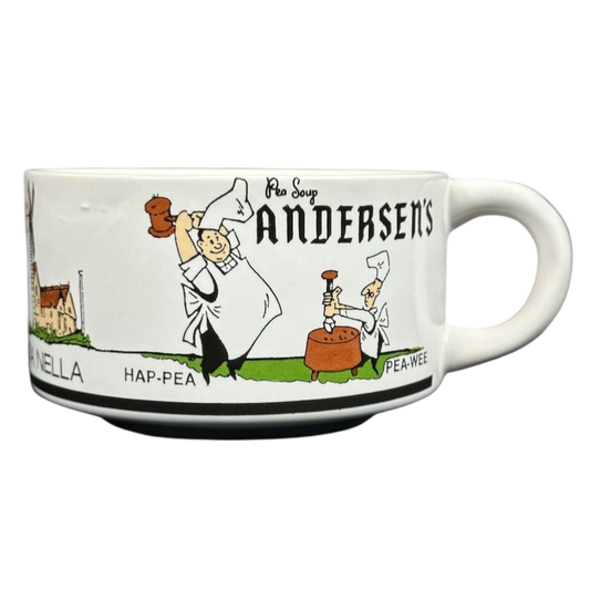 Pea Soup Andersen's Hap-Pea Pea-Wee Carlsbad Buellton Santa Nella California Soup Mug KWC