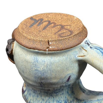 Ugly Face Pottery 3D Man With Moustache Mug Mahon Made Stoneware