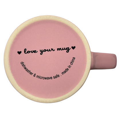 I Love You Pink Mug With White Interior And Red Heart Inside Love Your Mug