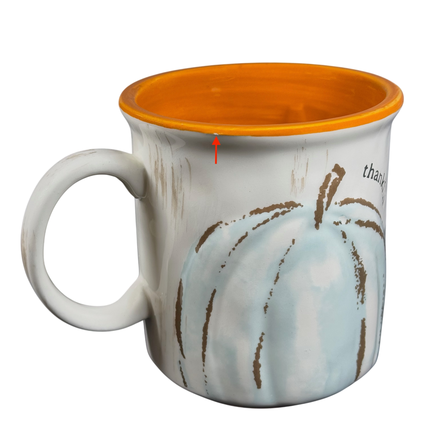 Thankful Embossed Blue Pumpkin Mug Mud Pie