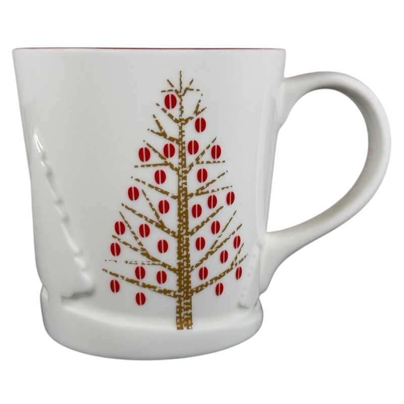 Christmas Tree With Red Ornaments Embossed 140oz Mug 2008 Starbucks