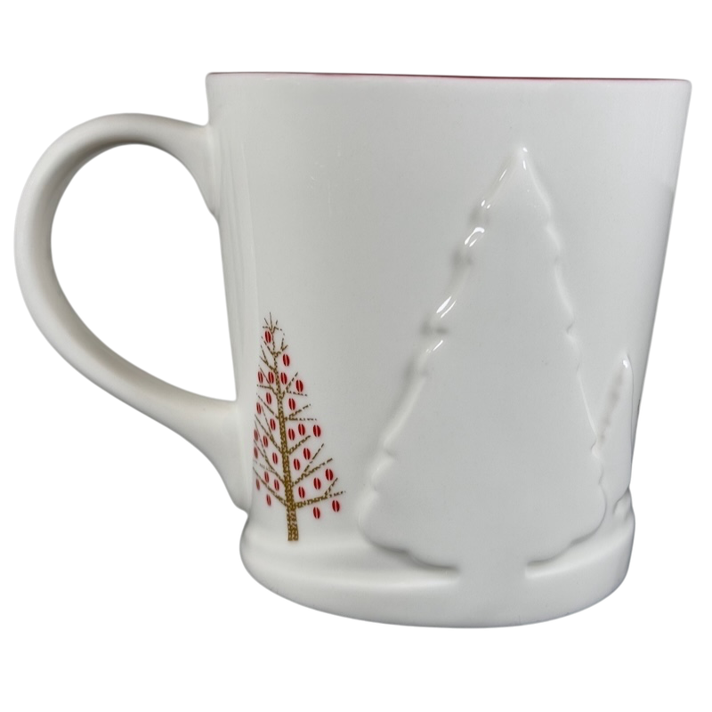 Christmas Tree With Red Ornaments Embossed 140oz Mug 2008 Starbucks